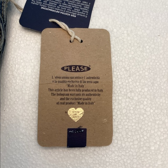 PLEASE small slim fit mid rise embroidered & distressed jeans raw hems Italy NWT - Picture 6 of 15